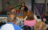 Carrie Duncan speaks to members