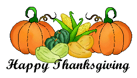 pumpkins and gourds w Happy Thanksgiving message