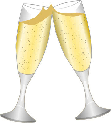 a toast with 2 champagne flutes